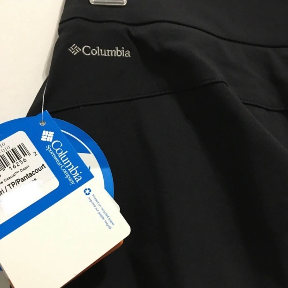 🆕 Columbia Women's Anytime Casual Capri Stretch Pants Black UPF 50_7